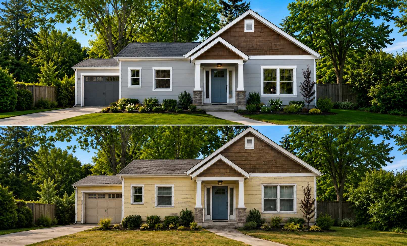 Before and after photos of a Spring home HomeWise purchased as-is for cash