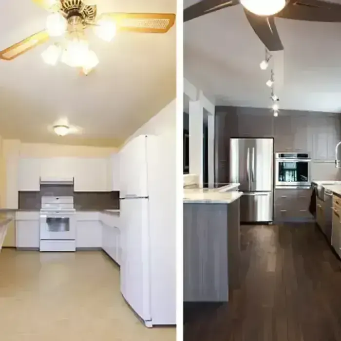 Before and after modern kitchen remodel